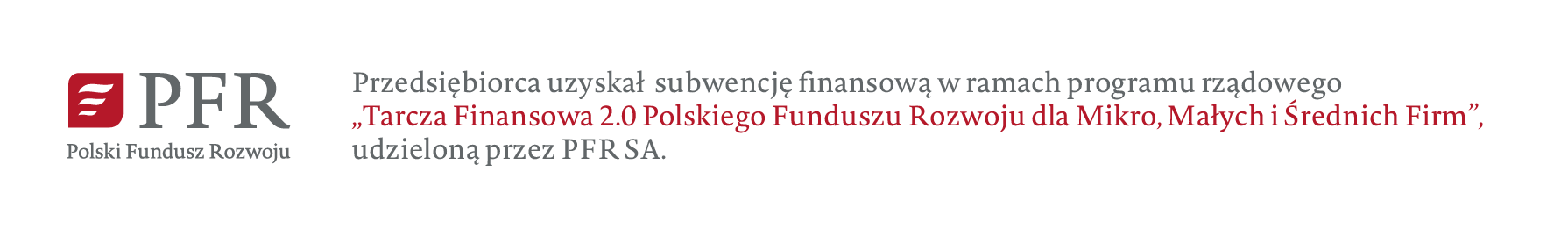 Sfinansowano w ramach subwencji PFR